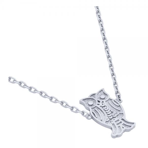 Colier argint 925 rodiat cu bufnita - Be Wise, Be Special [1]